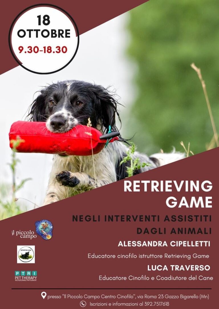 (Venerdì 18 Ottobre 2024) Retrieving Game negli interventi assistiti dagli animali