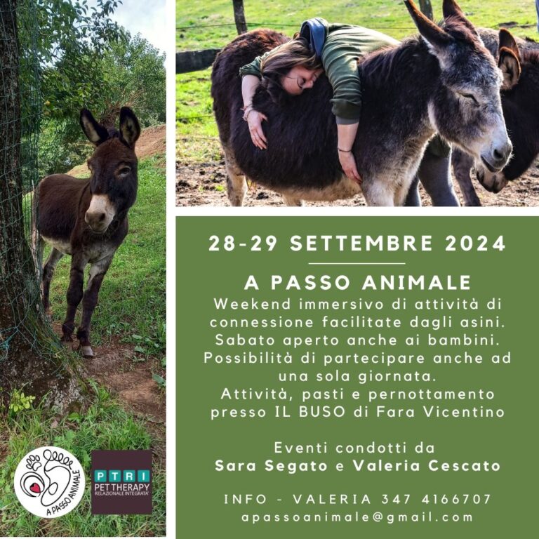 (Sabato 28 – Domenica 29 Settembre 2024) A passo Animale